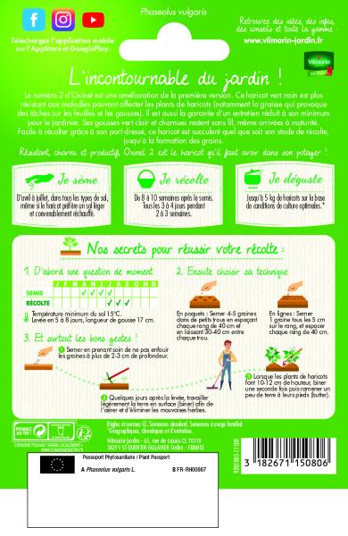 Légumes Secs - Haricot Nain Vert Oxinel 2 - 5 m  - MEDIA_PACKAGING_VERSO